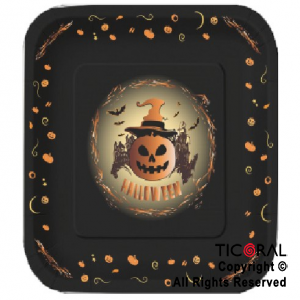 PLATO CUADRADO GRANDE HALLOWEEN STAMPING x 8